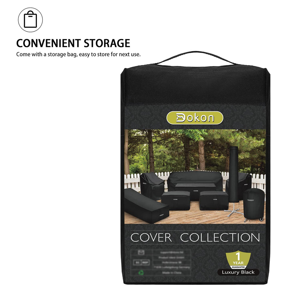 Heavy Duty Patio V-Shaped Sectional Sofa Cover Waterproof Outdoor Sectional Couch Cover Anti-UV 600D Oxford Fabric