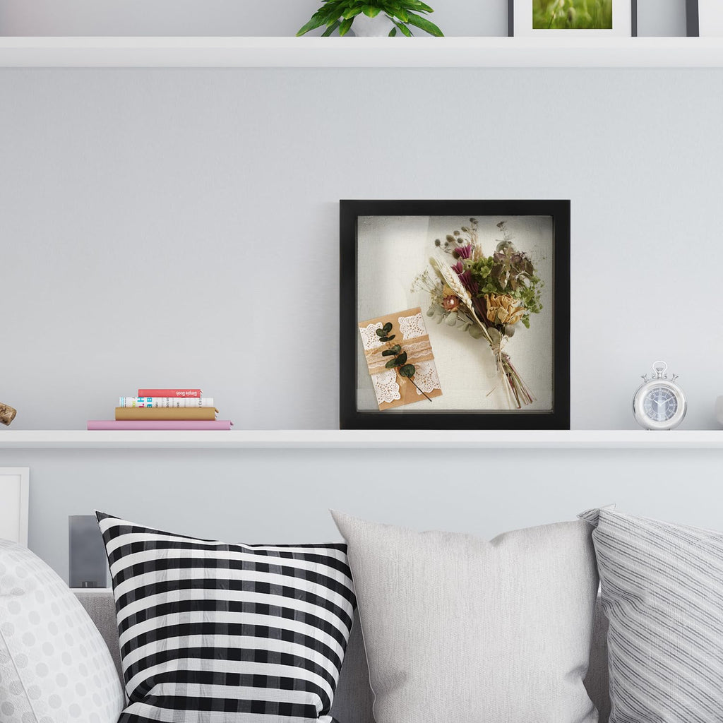 Small Shadow Box Frame 6 x 6 Display Case Wooden Picture Frame