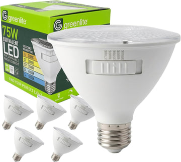 PAR30 LED Light Bulbs, 9W (75W Eqv), Dim. (2700K-5000K) - 6 Pack