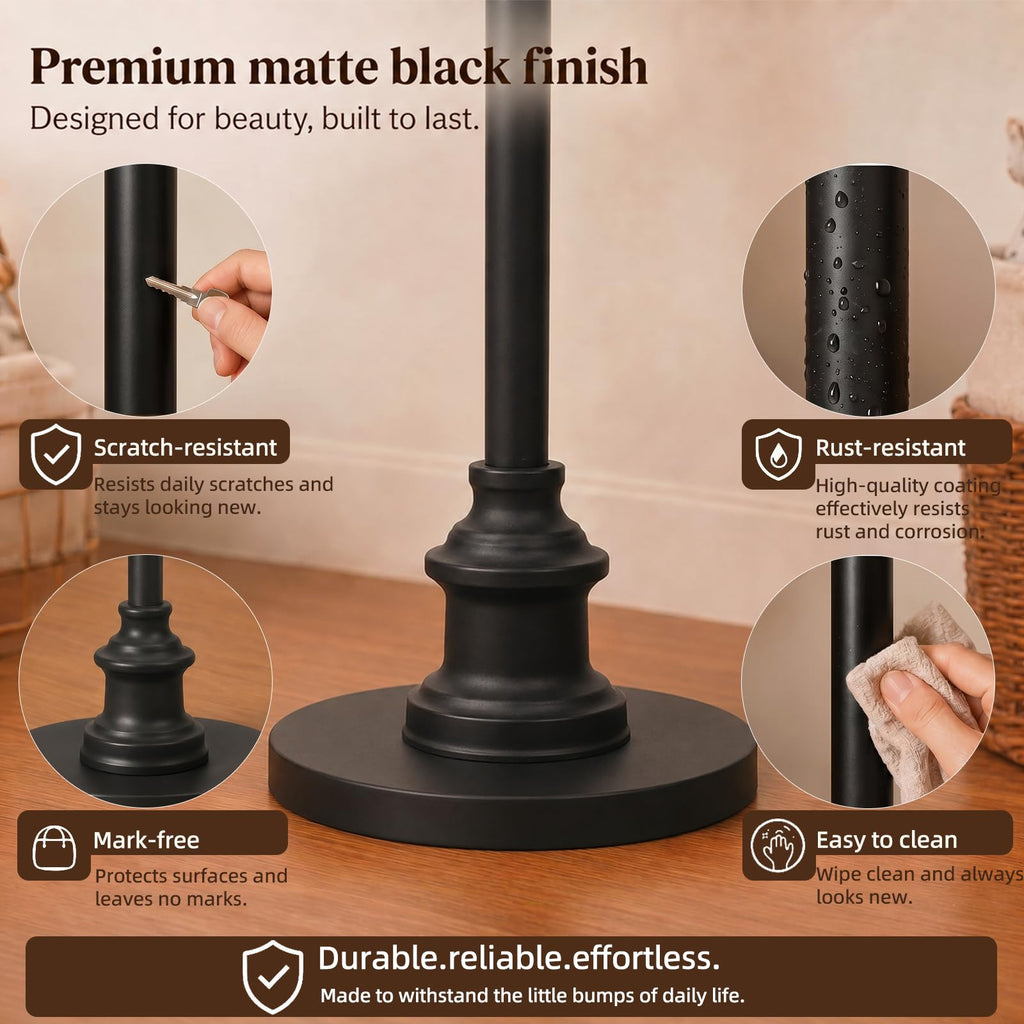 58'' Dimmable Floor Lamp, Matte Black Floor Lamps, Living Room Floor Lamp