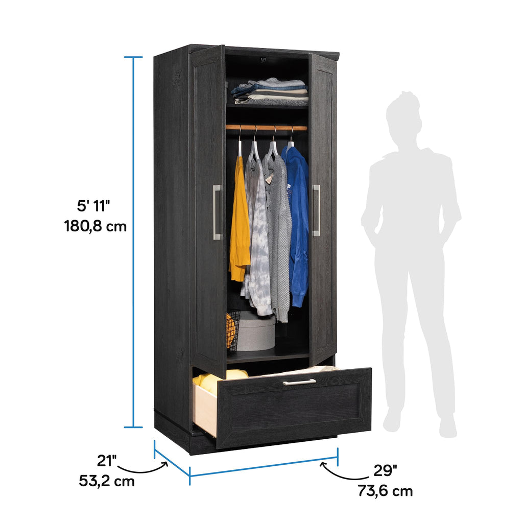 HomePlus Storage Armoire, Raven Oak Finish