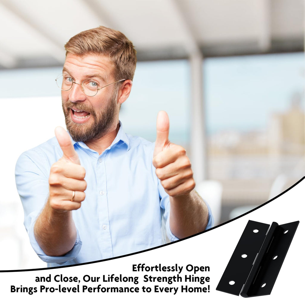 24 Pack 1.5" Black Door Hinge with Screws for Door, Cabinet, DIY Project