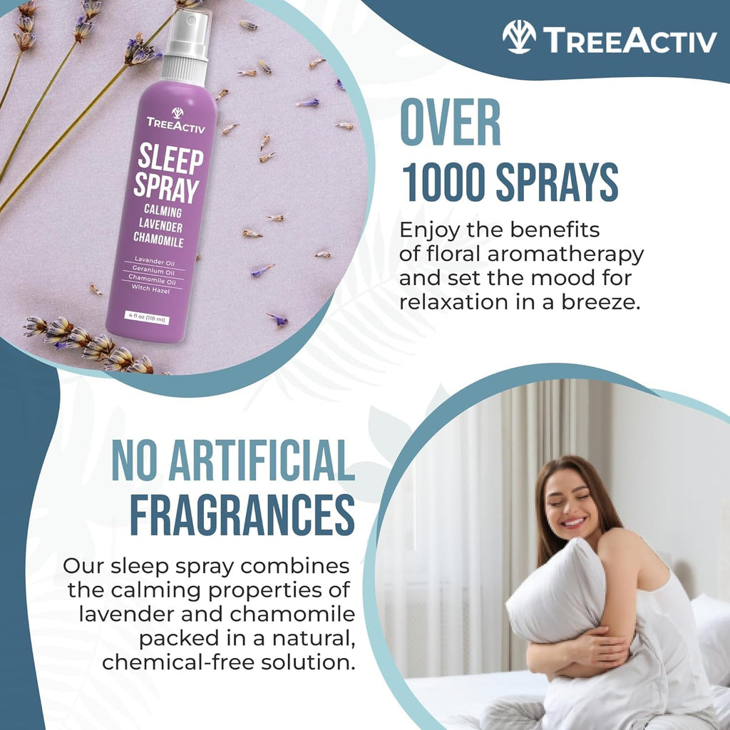 Sleep Spray, Calming Lavender Chamomile, Soothing Witch Hazel & Lavender Pillow Spray Air Freshener for Room, Bed