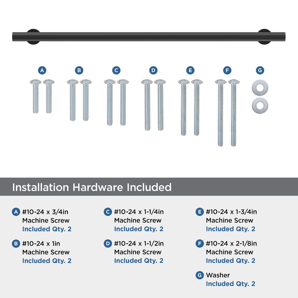 18" Radius Matte Black Appliance Pull