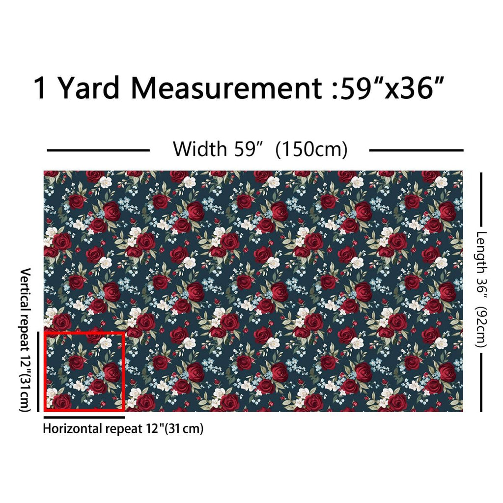 Fabric By The Yard Chic Floral Upholstery Fabric Rose Flower Romantic Decorative Fabric Valentine Theme Indoor