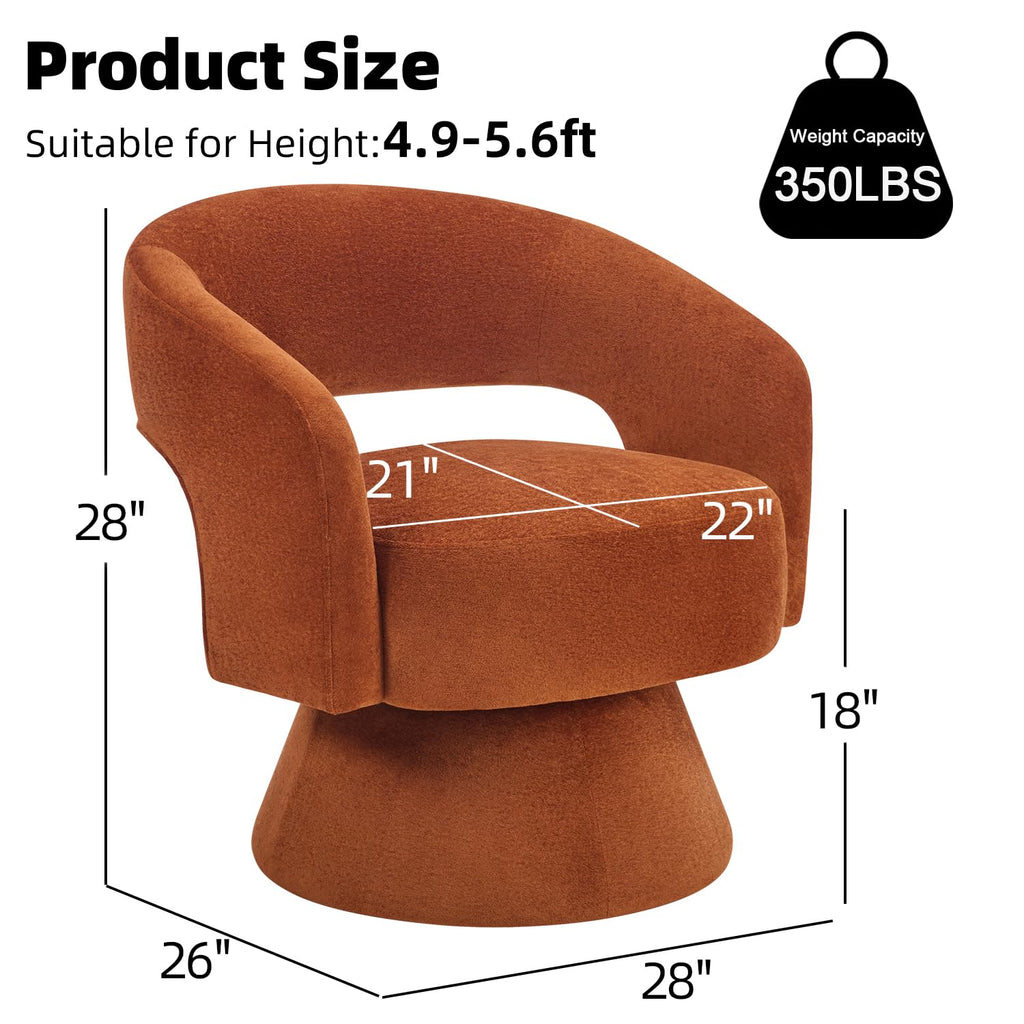 Swivel Barrel Chair Set of 2, Swivel Accent Chair with Thickened Soft Cushion, Modern Chair with Velvet, Comfy Round