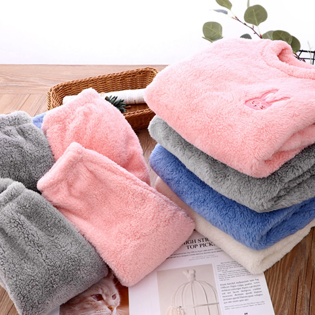 Fleece Pajama Set Winter Warm Plush Tops Pants Outfits Sleepwear Soft Comfy 2 Piece Loungewear for Unisex PJS