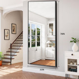 78"x35" Floor Mirror Full Length - Standing Mirror with Aluminum Alloy Frame, Large Body Mirror , Wall Mounted or