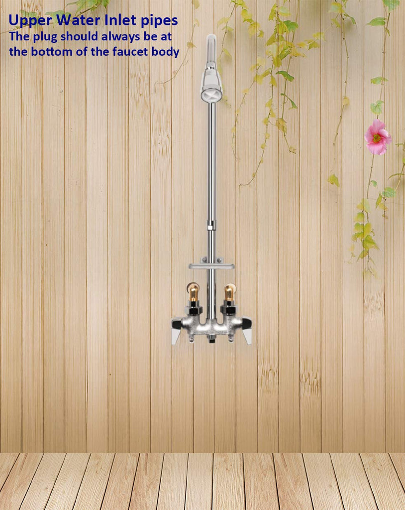 Outdoor Shower Fixture System,Double Handle Utility Shower Faucet