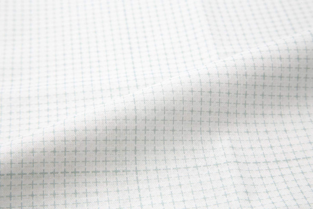 Sashiko 100% Cotton Sewing Cloth (42.5 inch x 19.6 inch) with Grid Line and Fabric Marking Pencil Set (White)