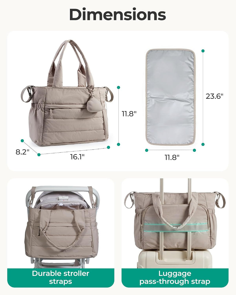 Diaper Bag Tote, Hospital Bag for Labor Delivery Travel Baby Tote