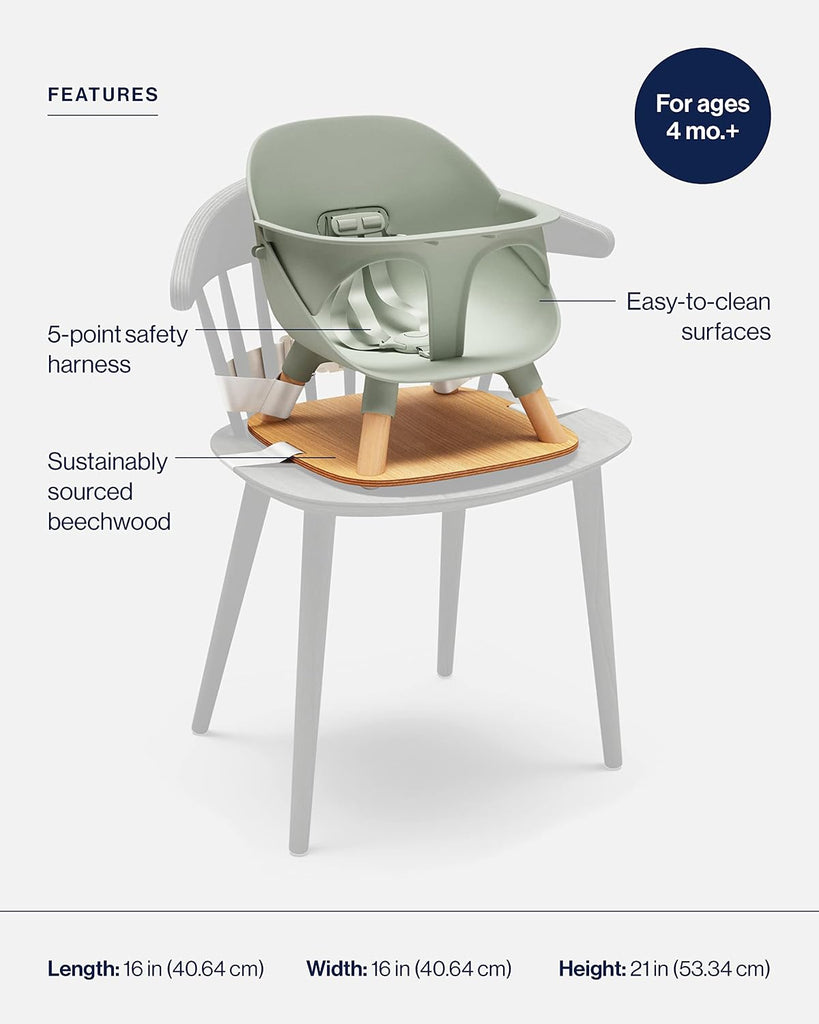The Booster Seat for Babies and Toddlers | Booster Seat Chair with 5-Point Safety Harness, Easy to Clean, Non-Toxic
