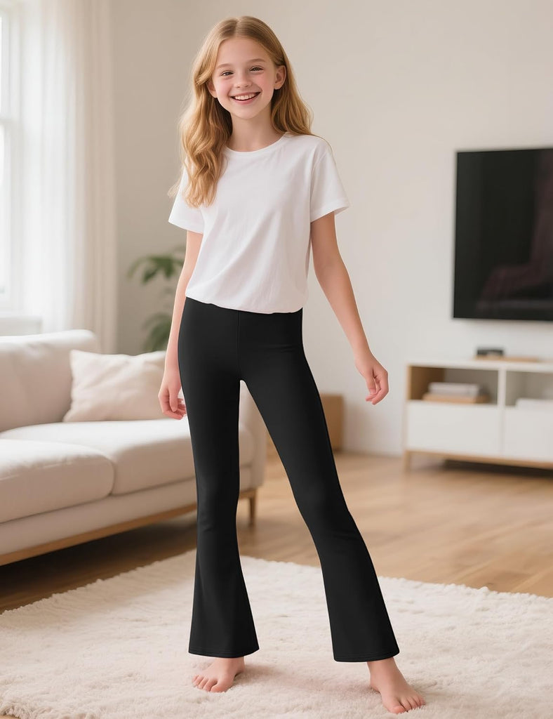 5 Pack Girls Flare Leggings Kids Bell Bottom Pants Cotton Clothes