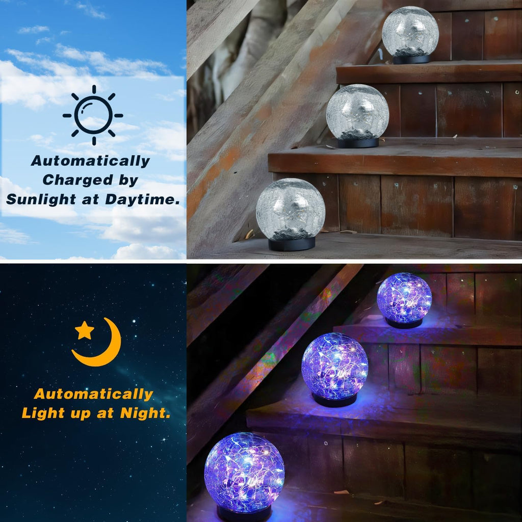 4 Pack 3.9" Solar Garden Lights Outdoor Waterproof, Multicolor