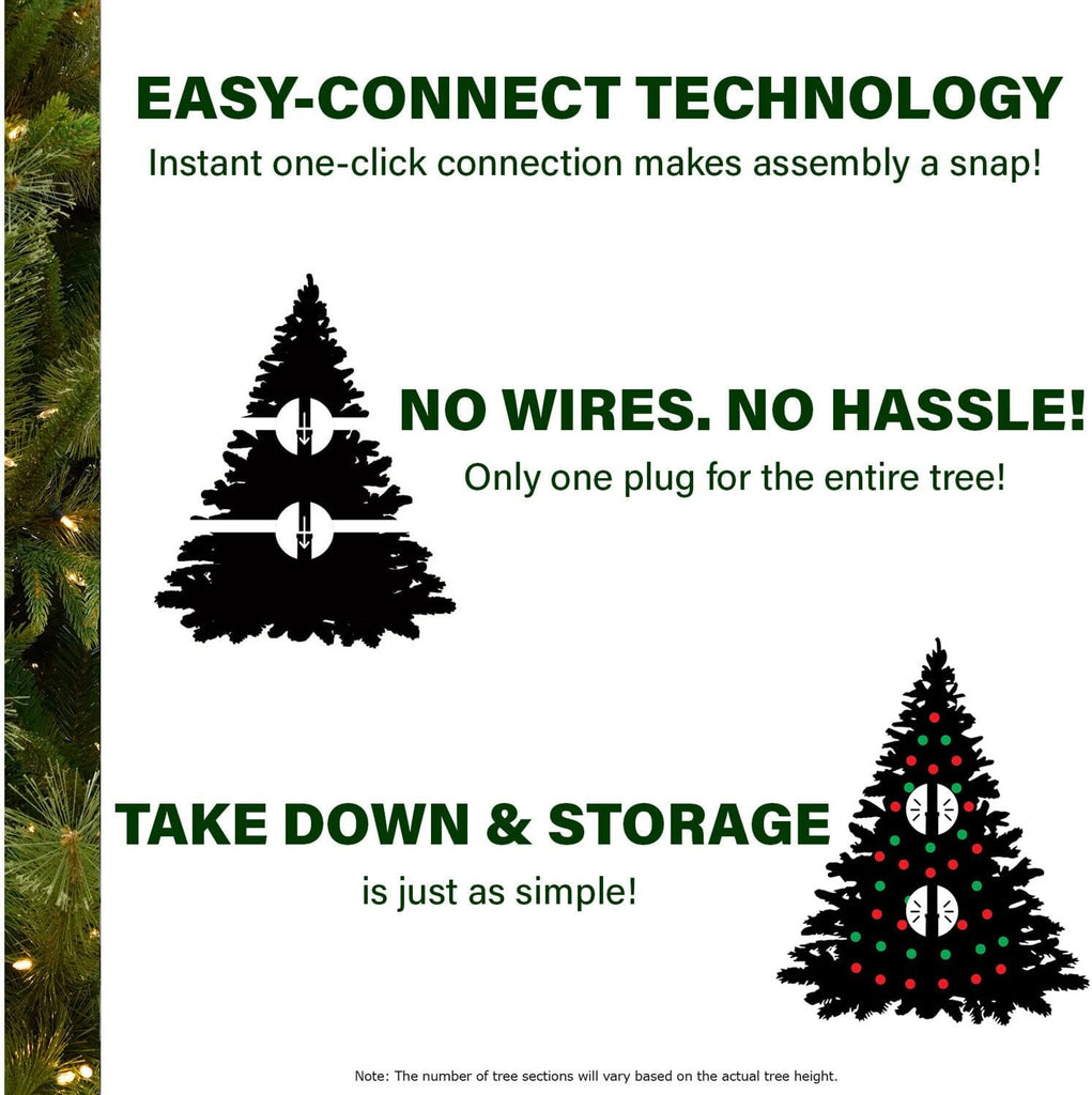 Winter Falls Slim Christmas Tree with 8 Function