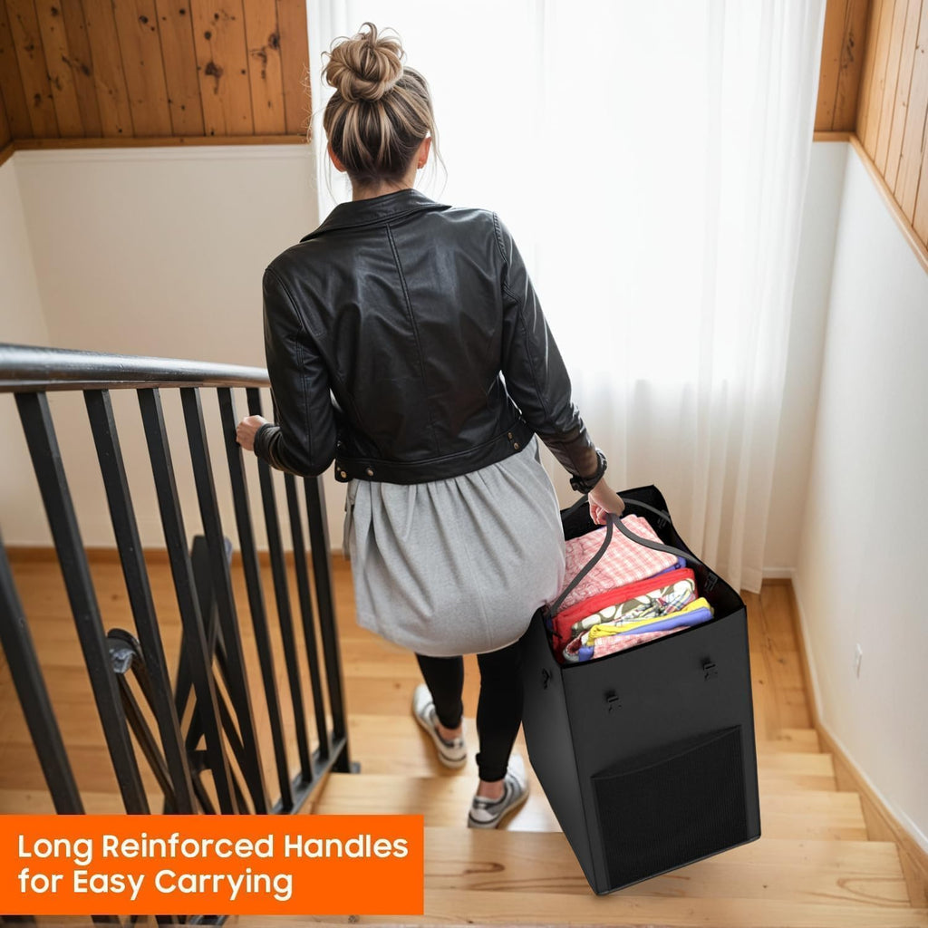 Hamper with Wheels, 150L Rolling Laundry Basket with Bag & Handles