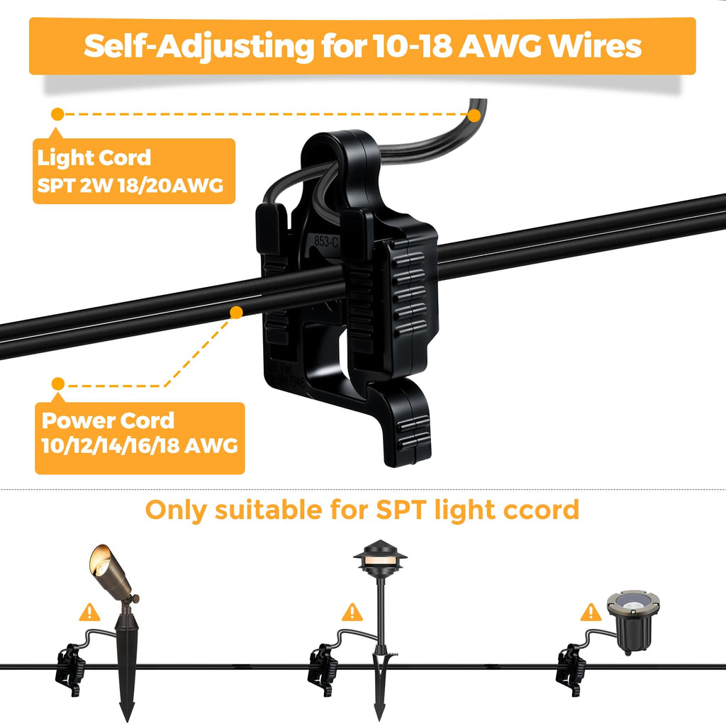 Low Voltage Wire Connector for Landscape Lighting, Waterproof Quick Connectors Compatible with 10/12/14/16/18 Gauge