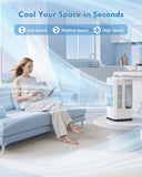 4-in-1 Portable Air Conditioners: 1700ml Tank Mini Air Conditioner with 120° Oscillating 16.5ft Remote