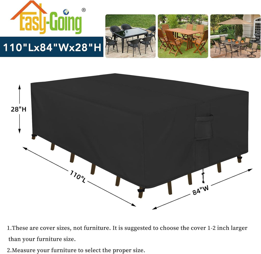 Rectangle Patio Furniture Cover Waterproof Outdoor Dining Table and Chair Cover Anti-UV Outside Sectional Sofa Set