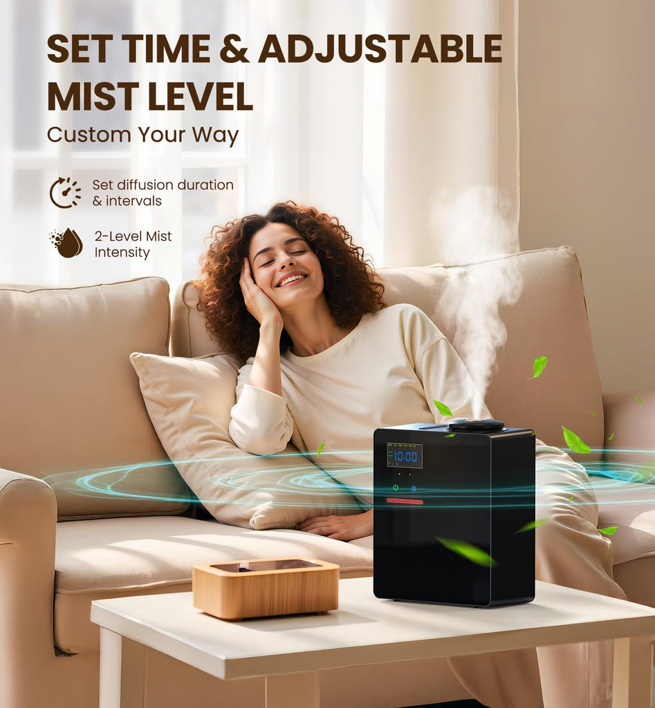 Waterless Essential Oil Diffuser 5000 Sq.Ft Coverage for Large Home, Hotel, or Office, 200ml Cold Air Scent Diffuser
