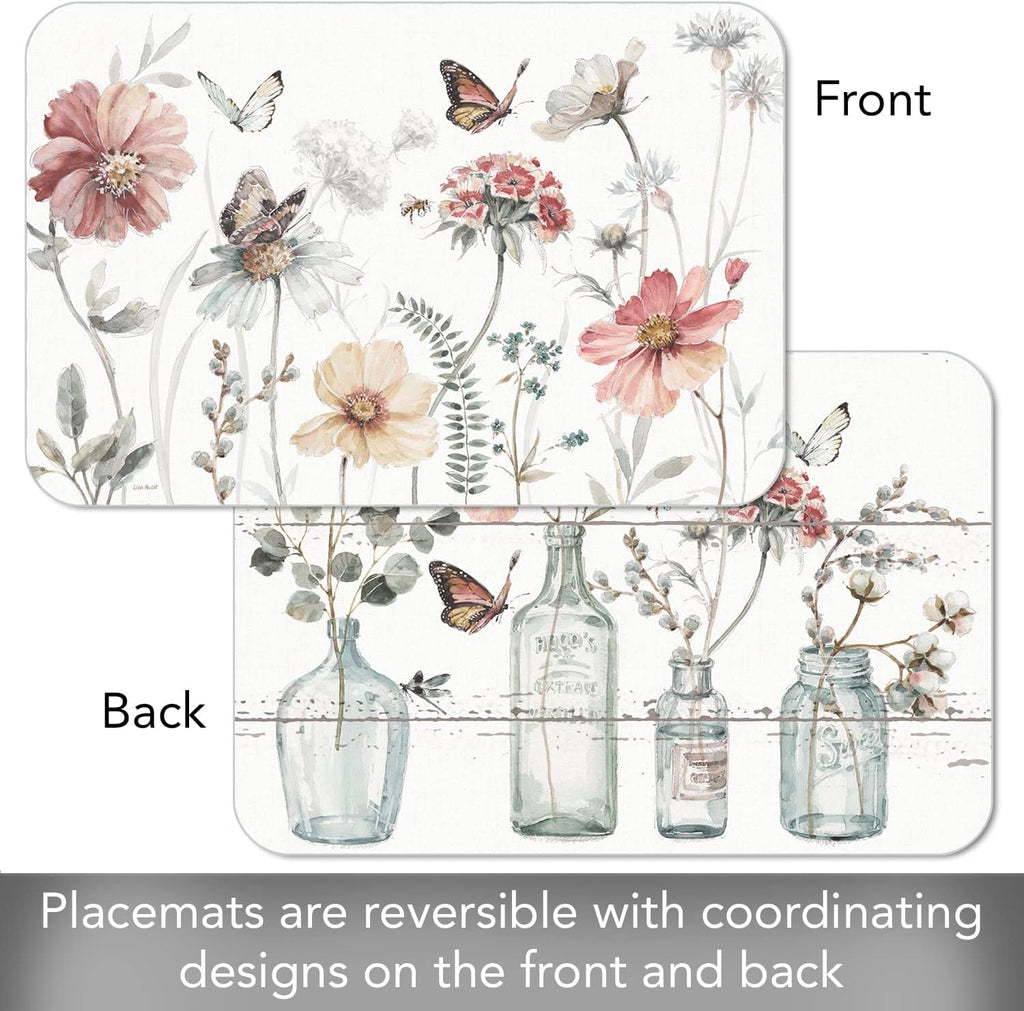 Country Weekend Reversible Easy Care Placemat 4 Pack - Set of 4