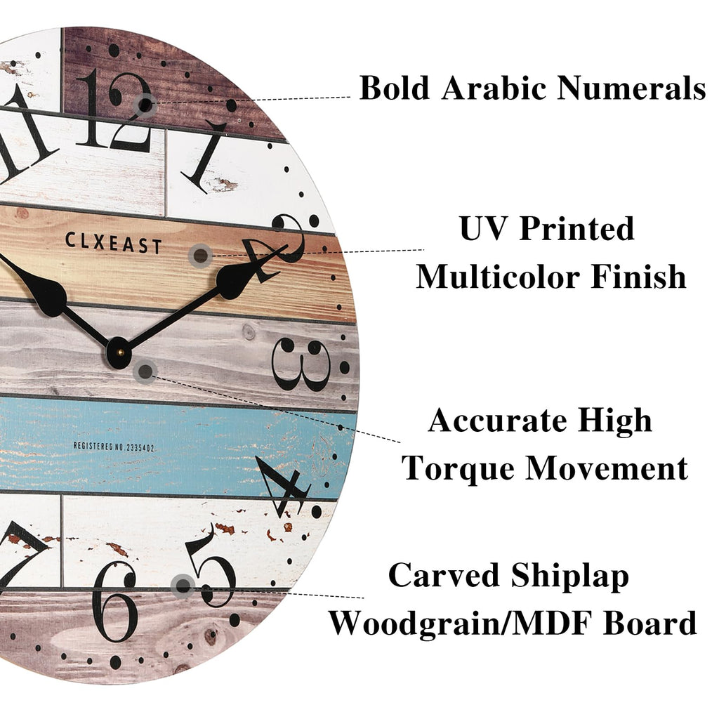 24 Inch Coastal Farmhouse Wall Clocks Decor