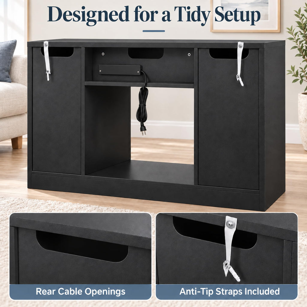 75-120 Gallon Fish Tank Stand with Diamond Doors & Power Outlet