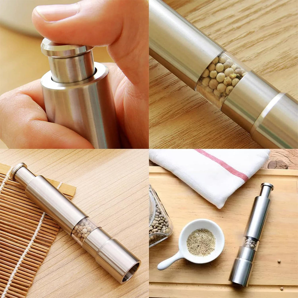 [] Premium Stainless Steel Salt Grinder and Pepper Mill Set for Pepper Sea Salt Himalayan Salt and Spices - Set of 2