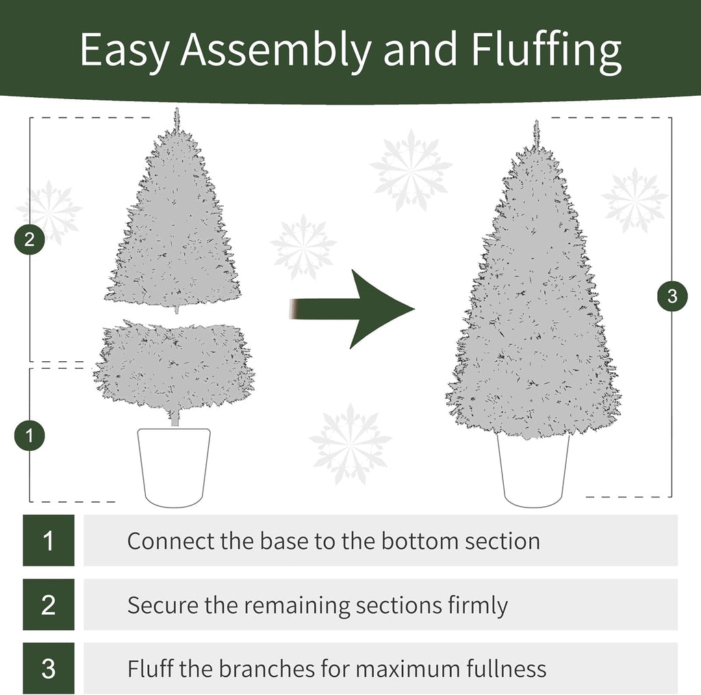 International 4.5ft Pre-Lit Potted Flocked Arctic Fir Christmas Tree