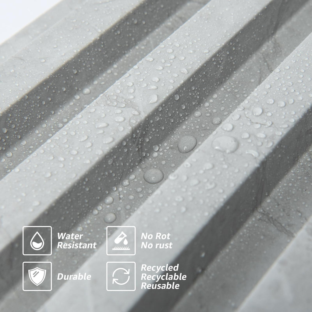 96 x 6 Inch WPC Slat Wall Paneling for Interior Decor, 8-Pack, Slate