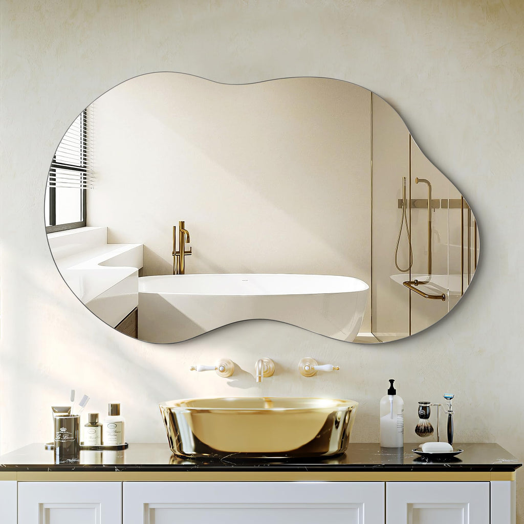 Bathroom Mirror for Over Sink-Frameless Home Decor Wall 24"x 36" Single
