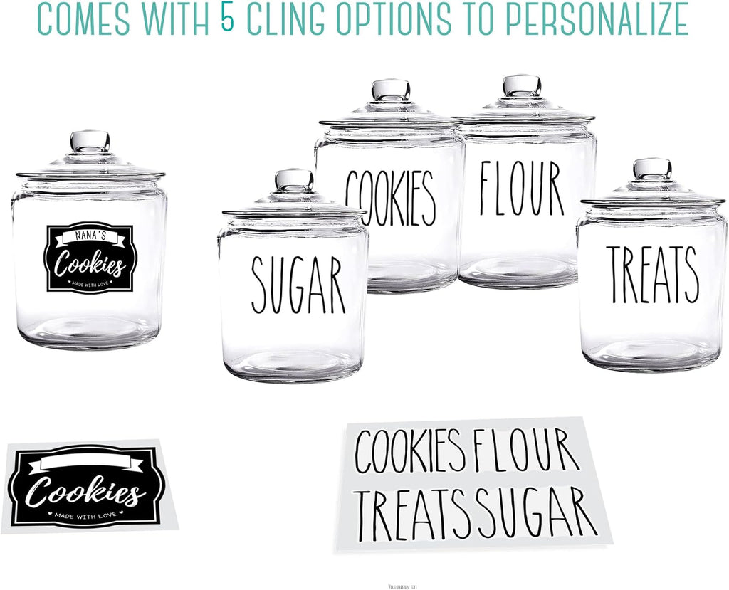1 Gallon Cookie Jar Countertop| Airtight Glass Storage Jars for Candy, Coffee, Dog Treats| Large Glass Apothecary