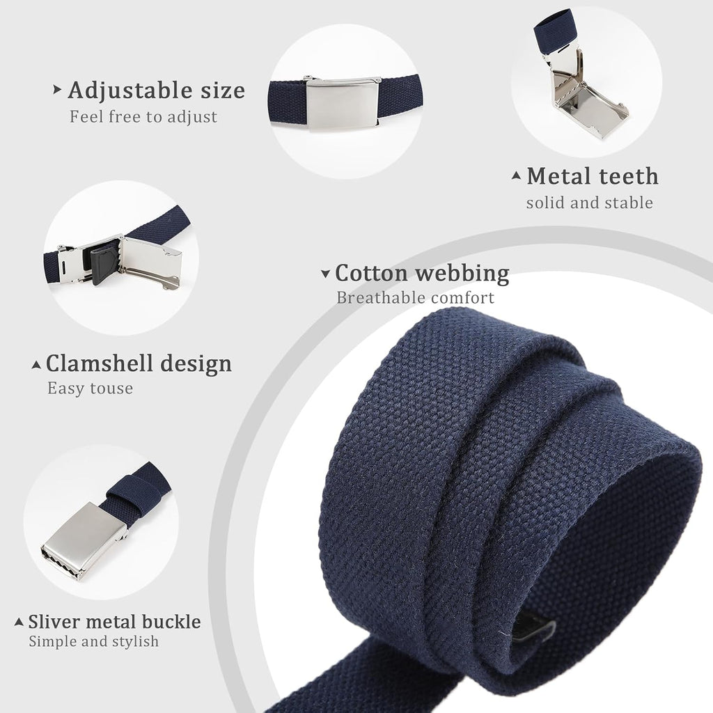 Boys Canvas Golf Belts - Adjustable Web Youth Belt for Kids