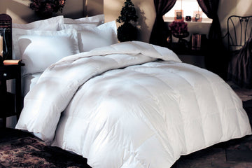 Luxurious Full Size, Siberian Goose Down Alternative Comforter Solid White, 100% Egyptian Cotton - 50Oz