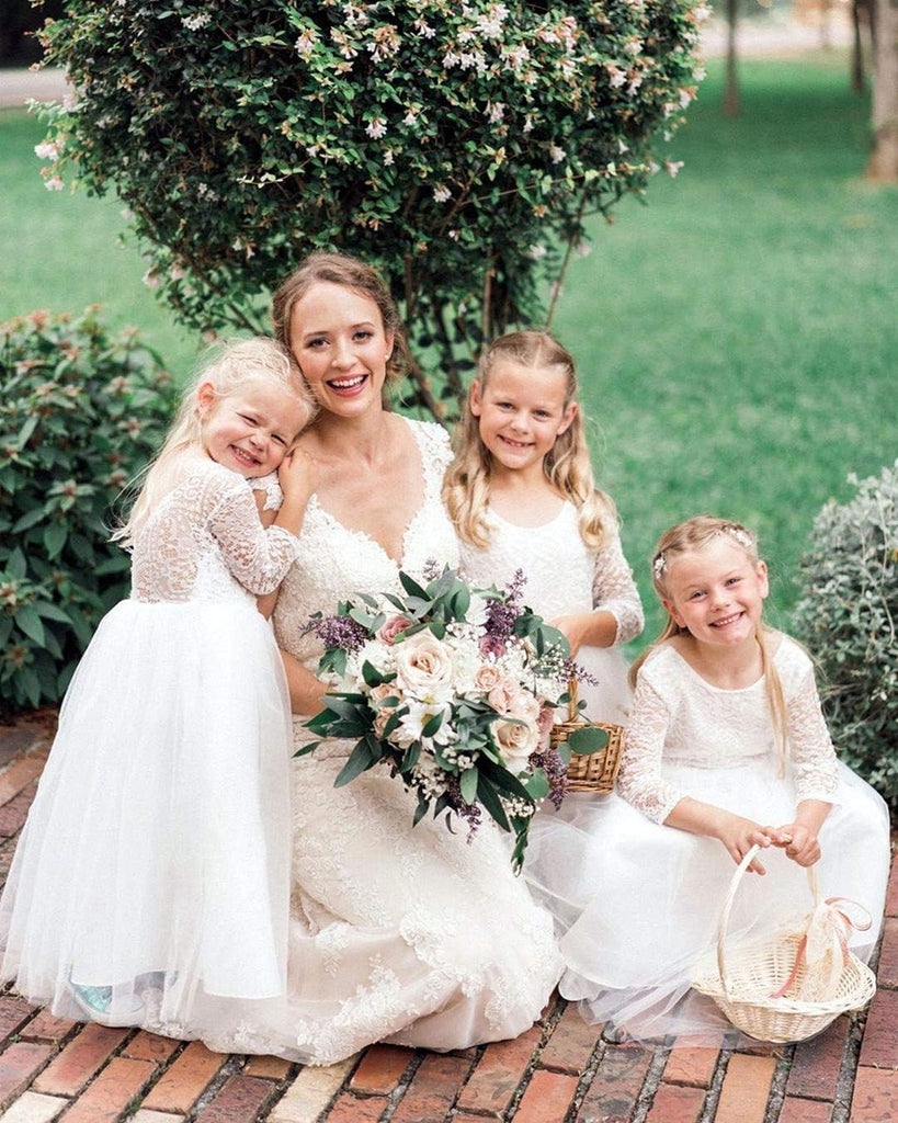 Flower Girl Dress for Toddler Baby Girls,Lace Tulle Dress for Wedding,Birthday Party,Photoshoot,Special Occasion