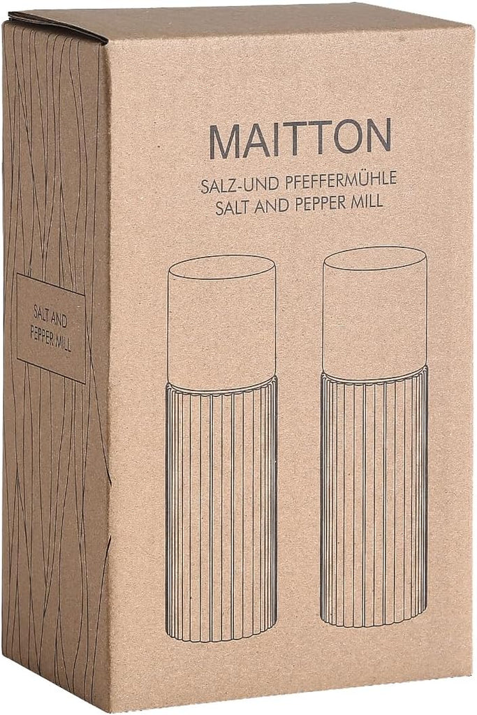 Acacia Wood Salt and Pepper Grinder Set with Ceramic Grinder - Set of 2
