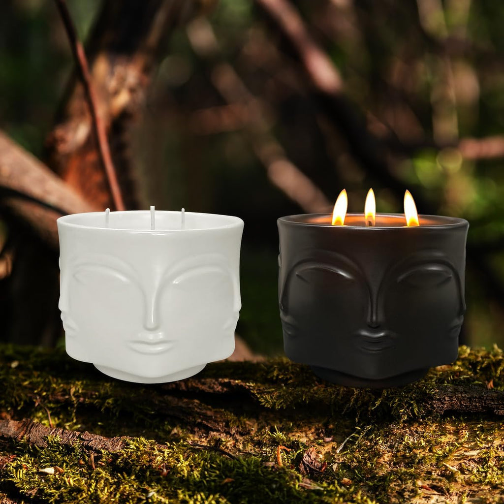 Strong Eucalyptus & Rosemary 3 Wick Black Large Candle, 20oz, Ceramic, Outdoor Scented Candles, 100% Soy Scented - Set of 20