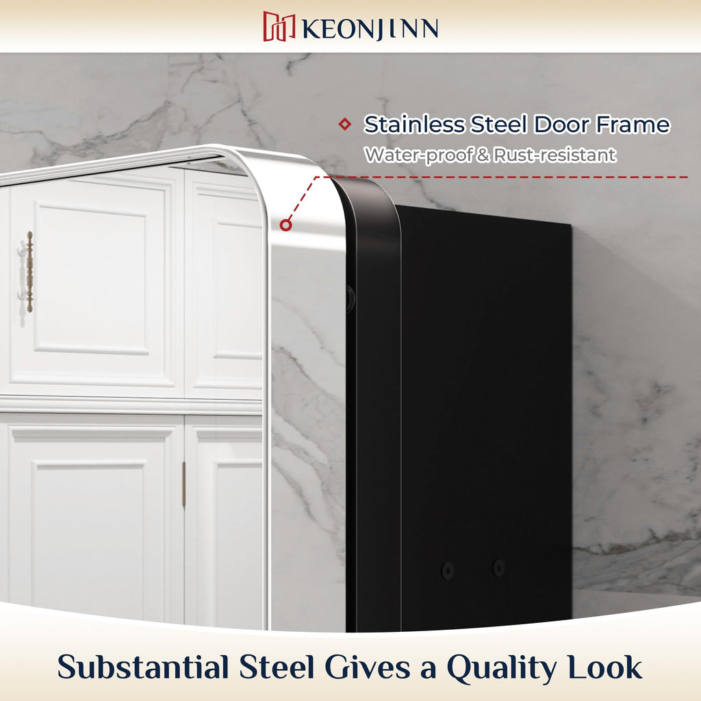 16"x24" Chrome Medicine Cabinet with Mirror, Stainless Steel Frame