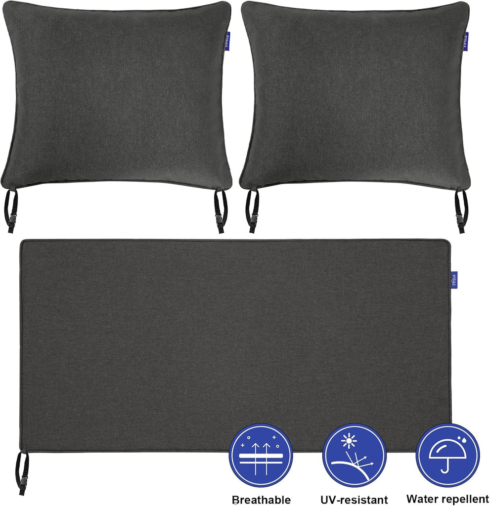 Outdoor Loveseat Cushion Set 44'' x 24'', Outdoor Cushions Furniture with Fastness Cover, Water Repellent Outdoor