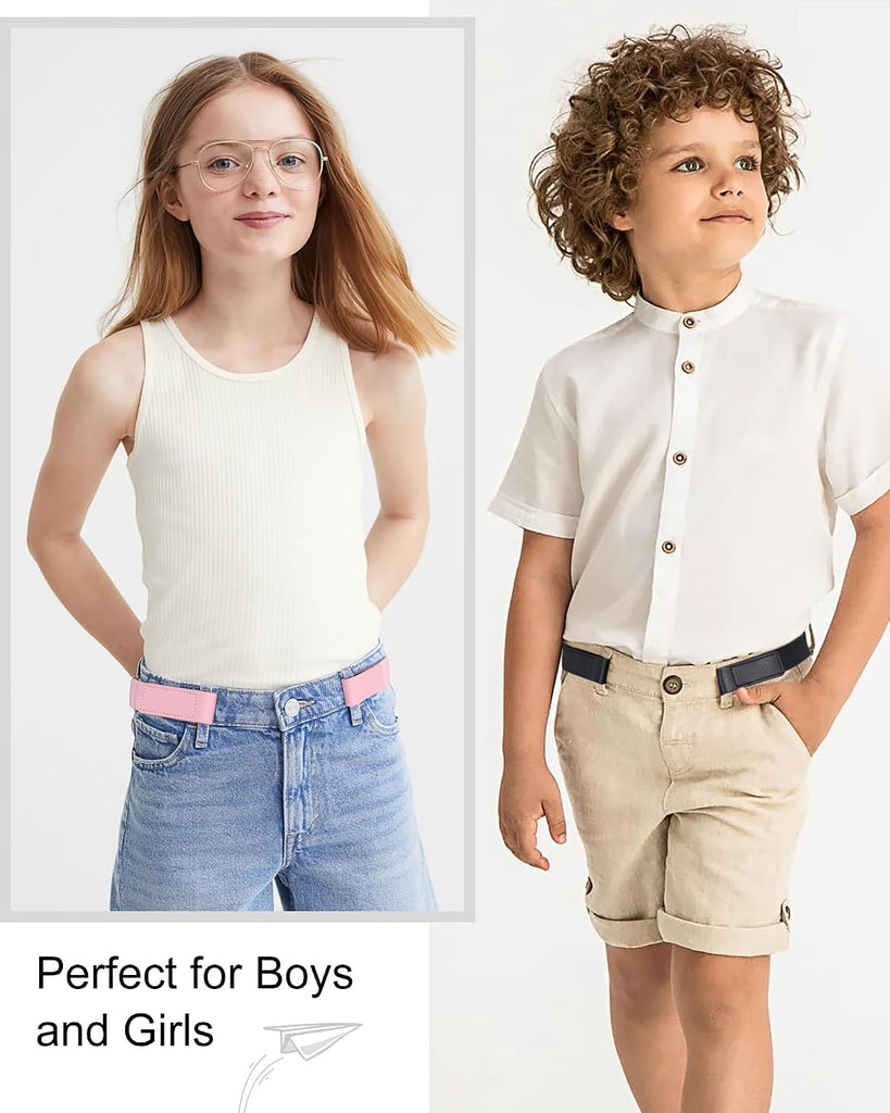 2 Pcs Kids Elastic No Buckle Belt for Girls for Causal Pants Jeans
