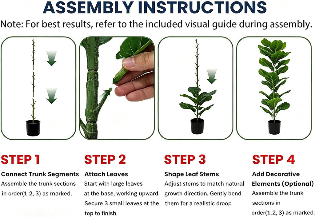 40'' Faux Fiddle Leaf Fig Trees, Faux Trees Indoor Floor Plant, Fake Trees with Green Turf, Faux Plants Indoor - Set of 2