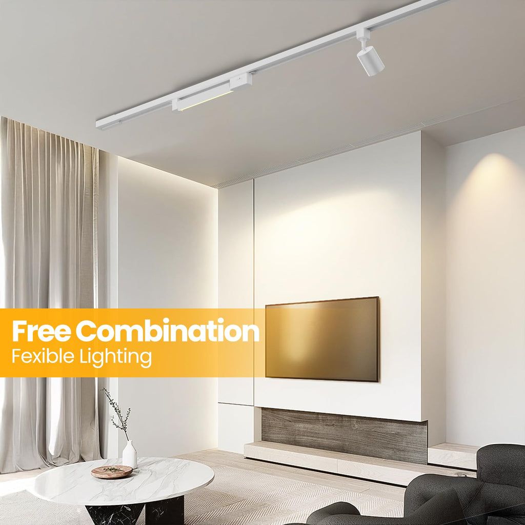 5 Color Linear H Track Lighting Heads Dimmable, White 25W 2 Pack