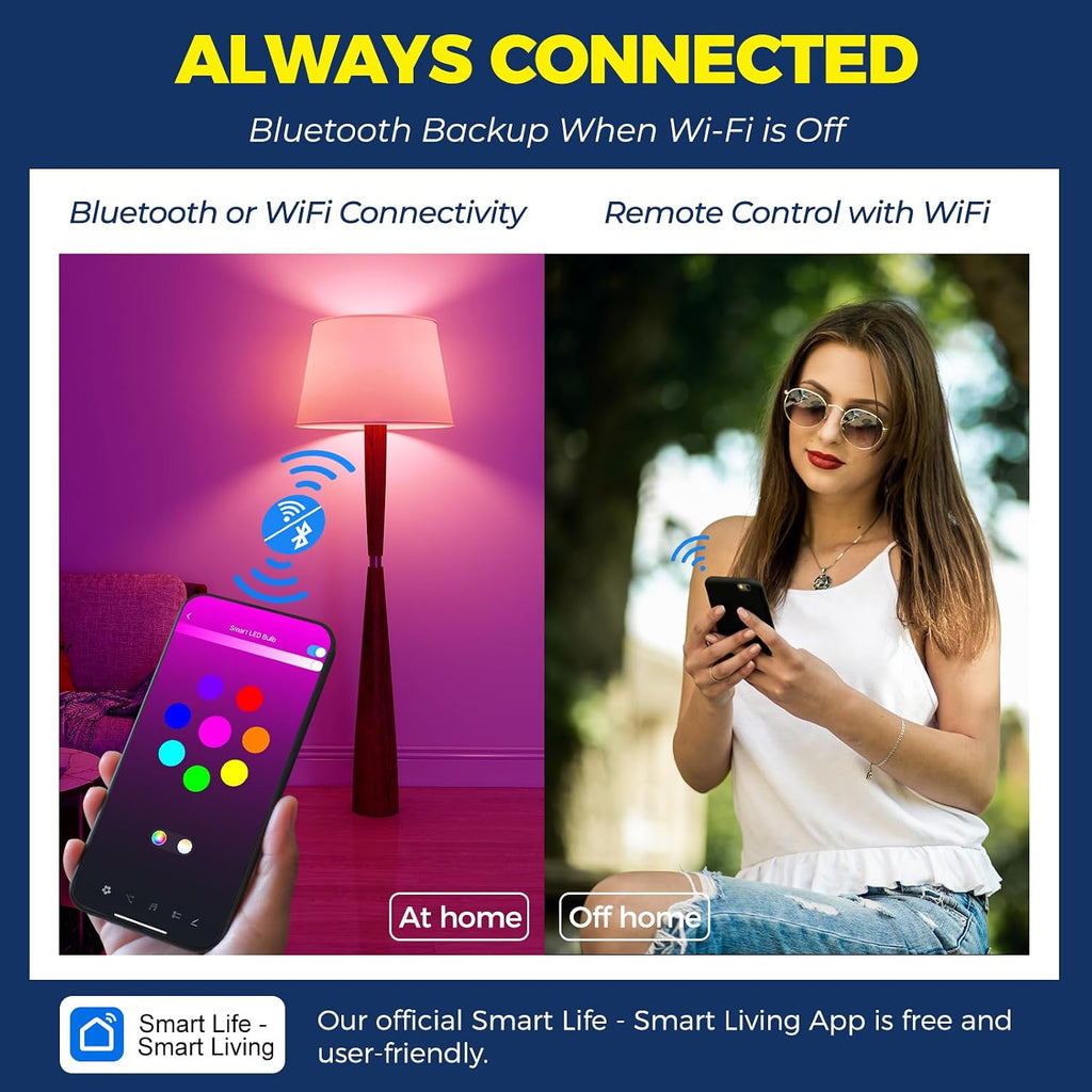 Smart Light Bulb 100W Compatible with Alexa/Google Home, 1PC
