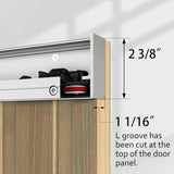 42"x84" Concealed Sliding Barn Door with Soft Close Hardware Kit, Light Brown Hidden Door for Openin