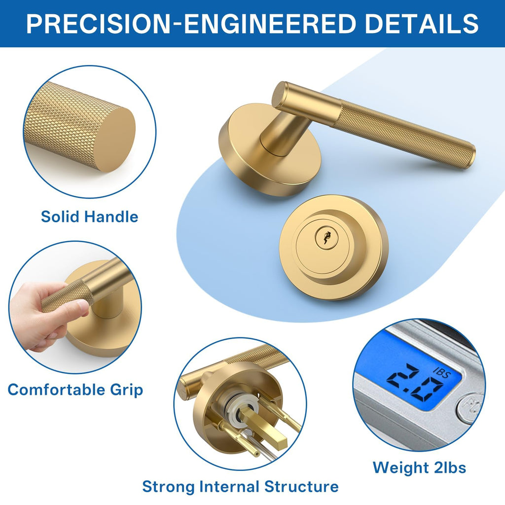 1 Pack Champagne Bronze Passage with Deadbolts
