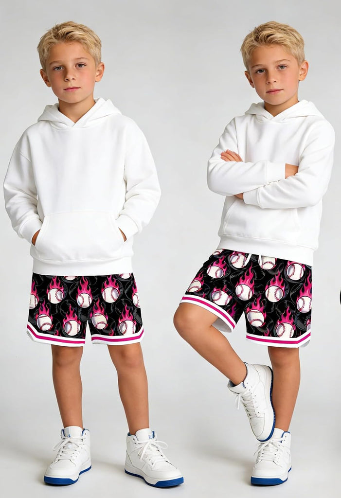Boys Athletic Shorts Breathable Quick Dry Mesh Basketball Shorts