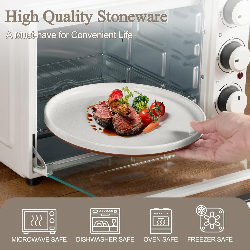 24 Pieces Porcelain Dinnerware Sets, Premium Plates and Bowls Set, High-Fired Ceramic Dishes Set for 8