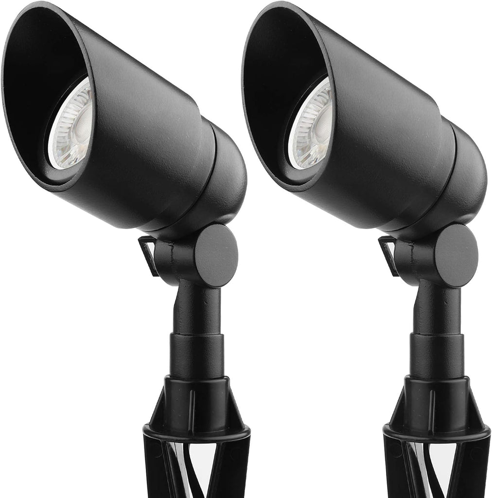 Landscape Lighting 12V 5W LED Landscape Spotlight Cast-Aluminum Waterproof Outdoor Low Voltage 450 Lumen Warm White