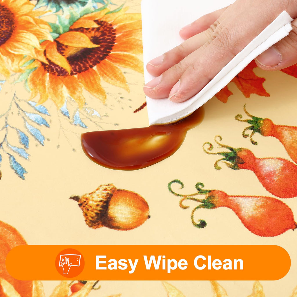 Thanksgiving Table Cloth, Plastic Table Cover for 8FT Tables
