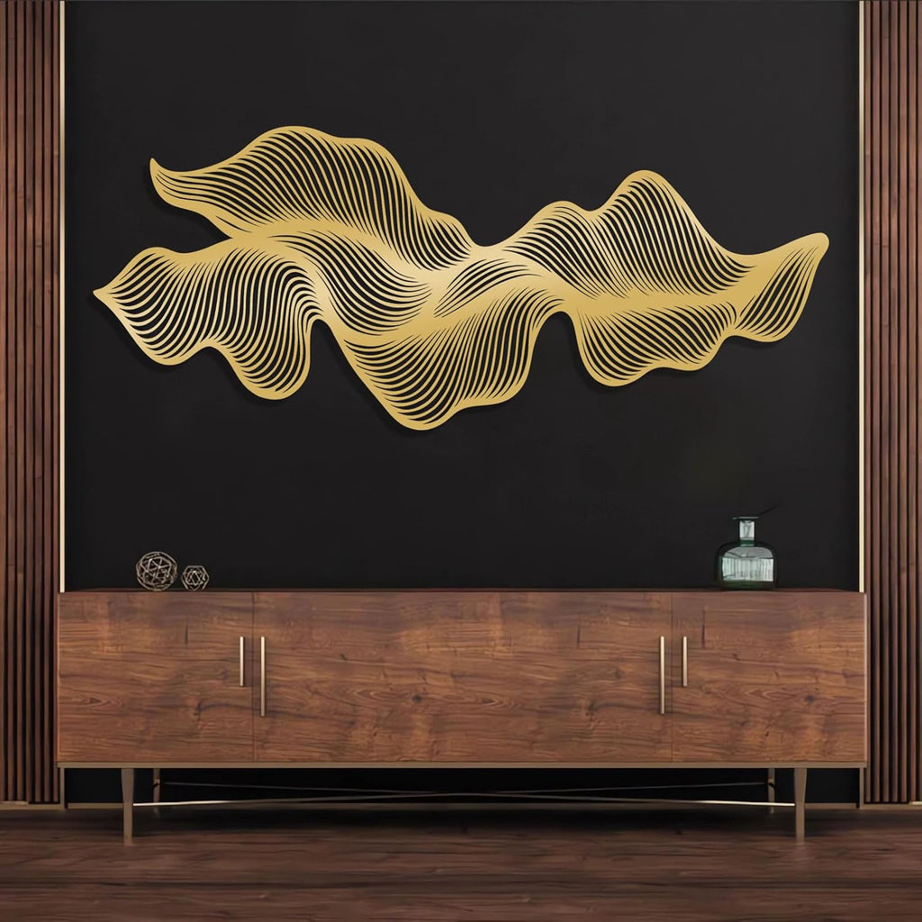 Modern Abstract Metal Wall Decor, Flowing Lines Metal Wall Art, Modern Luxury Wall Hanging, Modern Abstract Wall Art